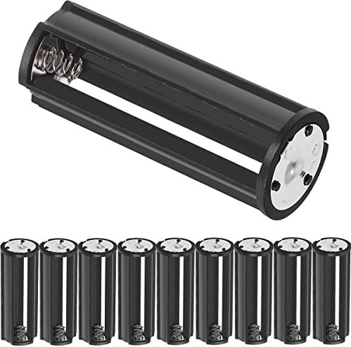 Xiatiaosann Support de piles AAA pour lampe torche, boîtier de stockage de 10 piles, piles AAA 4,5 V 3 x 1,5 V pour lampe de poche, cylindrique noir