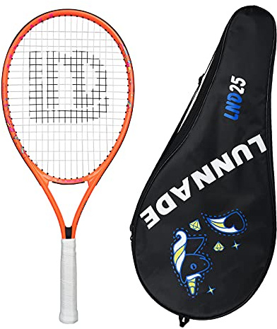 LUNNADE Tennisschläger für Kinder Junior, 19/21/23/25 Zoll Jugend Tennisschläger mit Abdeckung, geeignet für Anfänger Jungen und Mädchen Alter 3-12