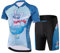 SXSHUN Kinder Jungen Radtrikot Mädchen Fahrrad Trikot Radhose mit Sitzpolster Kurzarm Radshirt Radsport Anzüge, Blau(Kaninchen), 152-158