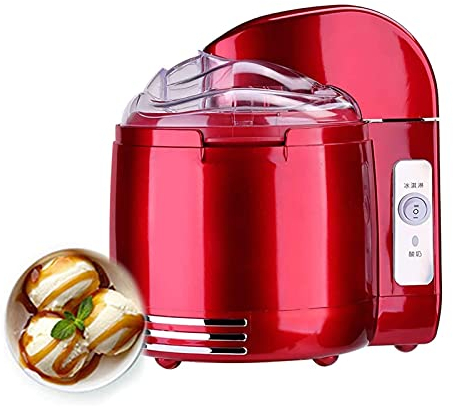 LEONYS Heladera electrónica, acero inoxidable, yogurt congelado o sorbete, 1,5 L (color: rojo)