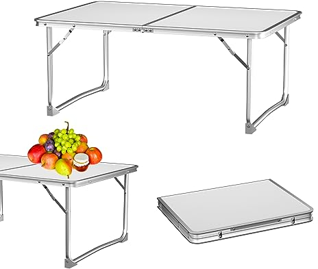 Huini Klappbarer Multifunktionstisch Mehrzwecktisch Campingtisch Klapptisch Markttisch Beistelltisch Picknicktisch zum Campen im Garten für Festivalls Märkte (60x40x26cm)