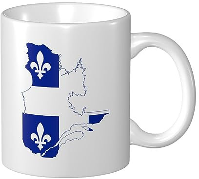 À Café En Céramique 330Ml Carte Du Drapeau Du Québec Mug Tasse Haute Qualité Tasses À Café Rigolo Tasse En Céramique Pour Soeur, Anniversaire, Femme