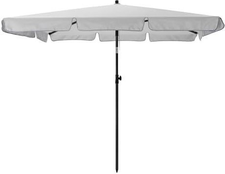 JEMIDI Sombrilla terraza - Parasol terraza exterior - Sombrillas jardin grandes 200 x 125 cm - Sombrilla XXL con UPF 50+ y bolsa de transporte - A prueba de viento - Parasol Gris