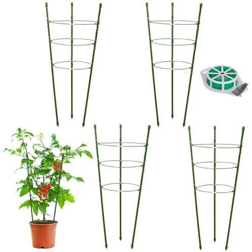 MQHUAYU 4 Stück Rankhilfe, 45 cm Tomaten Rankhilfe, Einstellbar Gurken Rankhilfe für Tomate, Salatgurken, Spalier, Kletterpflanze, Blume