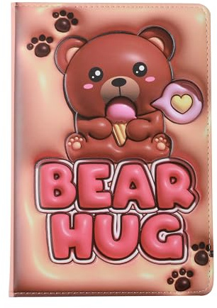 I-TOTAL®: A5 Notizbuch, 98 weiße Seiten, 3D Squishy Cover für kreative und lustige Notizen (BEAR)