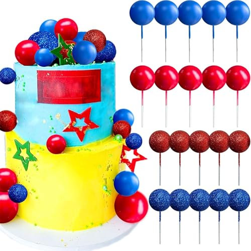 JeVenis Blue Red Happy Birthday Cake Topper Man Birthday Cake Topper Hero Cake Decorations Anniversary