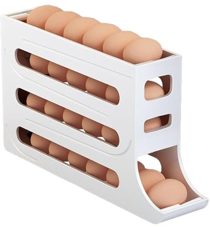 Dispensador De Huevos Para Refrigerador Contenedor De 30 Huevos,Huevera Para Nevera,Caja De Almacenamiento De Huevos,Dispensador De Huevos Con Ruedas De 4 Capas,ahorro De Espacio,para Almacenamiento