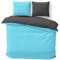 Visaggio Wende Bettwäsche Mikrofaser 240x220 cm Türkis Anthrazit Bettbezug Set Ganzjährig Kingsize Ehebett mit Reißverschluss