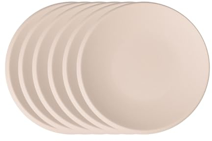 Villeroy & Boch NewMoon Beige Brotteller 6er Set, Beiger Teller mit Halbmond-Tellerrand, Premium-Porzellan