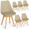 FRUOGO Lot de 6 chaises de Salle à Manger Pieds en Bois de hêtre Massif - Design scandinave - Chaises de Cuisine rembourrées Coussin d'assise Confortable Salle à Manger,Cuisine,Salon
