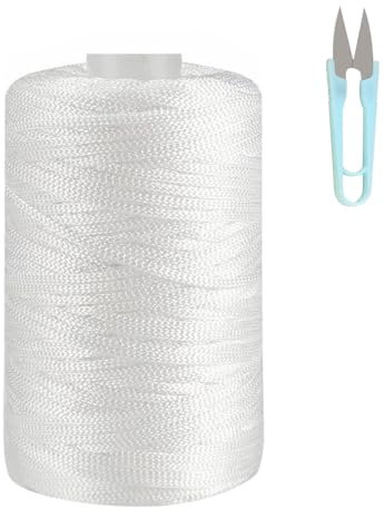 40 Meters Roman Blind Cord, 131 Feet 2mm Nylon Blind String, Curtain braided String Pull for Blind Shade, Picture Hanging, Bracelet Making and Crafts (White)