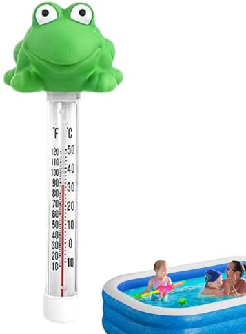 Sensor de temperatura del agua, indicador de temperatura flotante para piscina, sensor de temperatura de rana preciso, medidor de temperatura del agua verde, medidor de temperatura portátil para