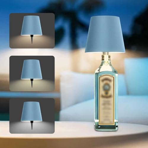 BVJKHQ Kabellose Flaschenlampe, LED Flaschenlampe, Dimmbare 3 Farben Flaschenlicht, Kabellose Touch Tischlampe für Innen und Außen IP54, 5200 mAh Für Esszimmer Schlafzimmer