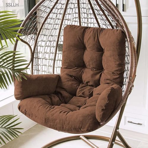 Hängesessel Kissen, Garten Polster, Auflage für Hängeschaukel, Hängekorb Sitzkissen, Waschbar Schaukelstuhl Sitzkissen Hängestuhl Sitzauflage(Bruin)