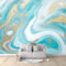 Motif Abstrait En Marbre Turquoise Papier Peint Turquoise Panoramique Peinture Murale Interieur pour Salon Chambre à Coucher D'Enfant Maison Décoration Murale 350x256 cm