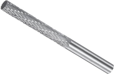 CoCud fresado Rotativa Carburo Tungsteno, Vástago 5mm Diámetro 5mm, Herramienta Rotativa Doble Corte Forma Cilíndrica - (Aplicaciones: Para Tallado Metal)