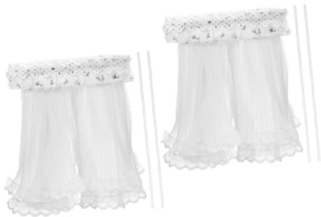 Garneck 2 Stück Puppenhaus Vorhänge Puppenhaus Fensterverkleidungen Puppenhaus Fenstervorhänge Fenstervorhänge Puppenhaus Vorhang Miniatur Vorhang Arrangement Mini