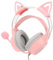Katzenohr-Kopfhörer, 3,5 Mm Kabelgebundenes RGB-Stereo-PC-Gaming-Headset mit Mikrofon, Regenbogen-RGB-Beleuchtung und Virtuellem Surround-Sound, Leichte Over-Ear-Kopfhörer