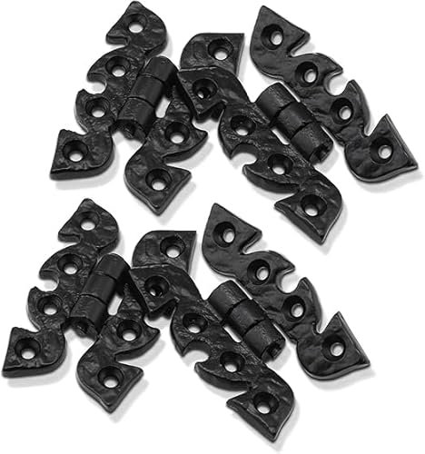 Euroart Black Butterfly Hinges in 2 Pairs with Rustic Ornate Design, Cabinet Hinges, Cupboard Hinges, Small Hinges, Decorative Hinges, Cabinet Hinge, Antique Hinges, Butterfly Hinge, Door Furniture