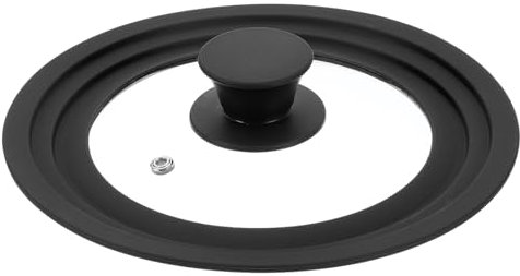 sourcing map 1Pcs Universal Lid for Pot Fit 6.5, 7, 8 Inch Diameter Cookware, Replacement Pan Lids with Heat Resistant Silicone Rim, Steam Vent Pan Lid for Pots, Frying Pans, Skillets, Black