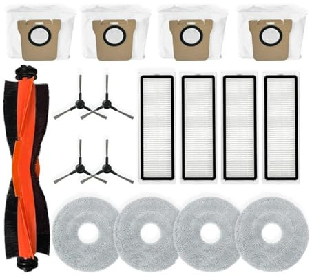 NKCVEZBW Compatible con Xiaomi Robot Aspirador X20 MAX / D109GL, Piezas de vacío, Cepillo Lateral de Rodillo Principal, Filtro Hepa, paño de mopa, Bolsas for Polvo