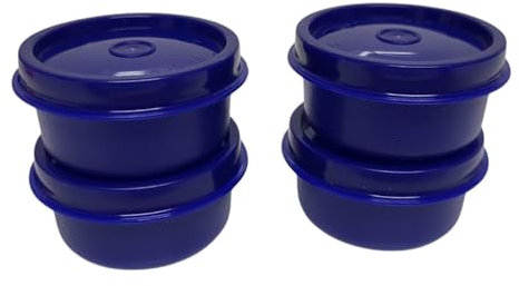 Tupperware Smidgets-Behälter klein Mini 28 ml mit Deckel 28ml 4 Stück Smidgets Wichtel (blau)