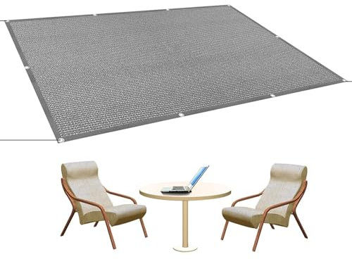 Sonnensegel Sonnenschutz Windschutz 1.5 x 2 m HDPE Wetterbeständig Atmungsaktiv Rechteck Sonnenschutznetz für Garten mit Ösen für Terrasse Balkon, Grau