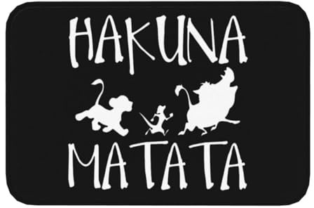 OOAHJEID Fußmatte Badteppich Teppich Timon Pumba Hakuna Matata Vorderseite Anti-Rutsch Indoor Wasserdicht Fußmatte Wohnen