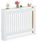 Relaxdays Cubre Radiador, Diseño Rústico, 83 x 112 x 19 cm, para Calefactores Antiguos, Cubreradiador, MDF, Blanco, 100% Tablero de Fibras, L