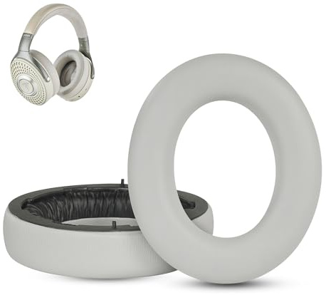 Bathys High-Fidelity Ersatz-Ohrpolster Kissen für Focal Bathys High-Fidelity-Bluetooth Kopfhörer Aus Proteinleder & Memory-Schaum (Grau)