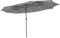 RELAX4LIFE Ombrellone Doppio da Giardino 450 x 260 cm, Ombrellone Parasole con Luci LED e Manovella, Tetti Ventilati, Ombrellone da Esterno per Patio, Cortile, Ristorante o Bar (Grigio-Luci)