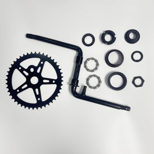 XYAUTO 2” Cup Bike Bottom Wide Pedal Crank Kit 44T Sprocket 165mm Crank Arm, One-Piece Bicycle Crank Kit for Bicycle/Motorized Bicycle (Black)