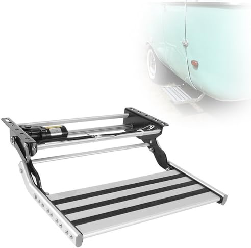 DPLXQPP Trittstufe Wohnmobil Elektrisch Und Manuell Ausziehbar Mit LED Beleuchtung,1 Stufige Alu Einstiegshilfe Anti-Rutsch Bis 200kg,Für Wohnwagen Und Campingbus Electric