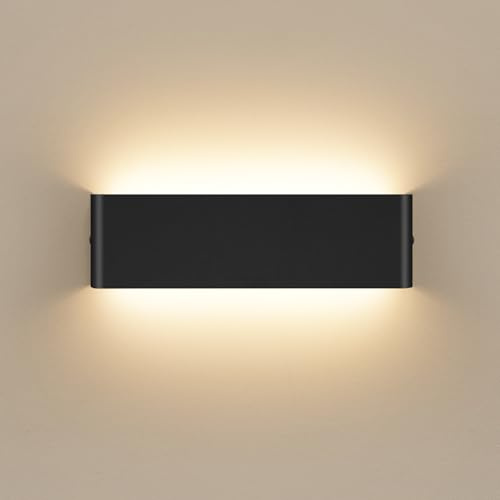 Oraymin 30CM Wandlampe LED Innen 12W, 3000K Wandleuchte mit Up und Down Lichtquelle, 1000LM Dekorative Flurlampen, LED Lampe aus Aluminium, Wandlicht für Wohnzimmer Schlafzimmer Treppenhuas Korridor
