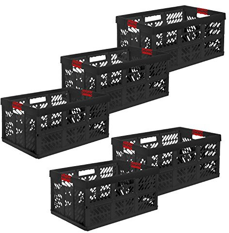 keeeper 5 x Profi-Klappbox Ben, 45 Liter, PP, Graphit/rot
