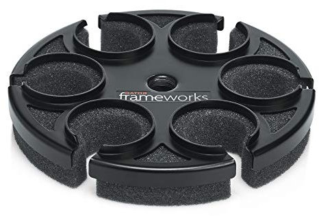 Gator Frameworks Mikrofonständer-Adapter für bis zu 6 Mikrofone; geeignet für kabelgebundene und kabellose Mikrofone (GFW-MIC-6TRAY), Schwarz