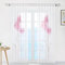 ESLIR Gardinen Vorhänge Gardinenschals Transparent Schlaufenschal mit Blumen Druck Rosa BxH 150x245cm 1 Stück