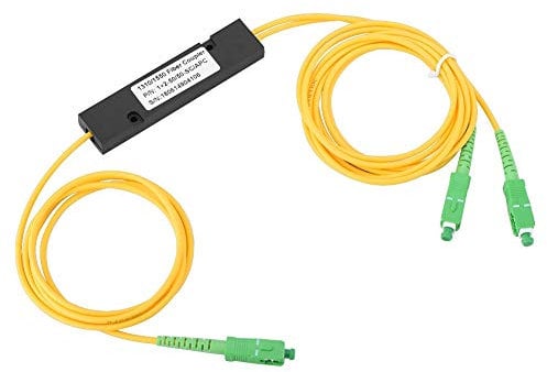 KSTE FBT Separador Óptico de Fibra, divisor óptico de fibra 1X2 FBT, cable flexible de modo único SM, divisor SC UPC PCL, cable amarillo