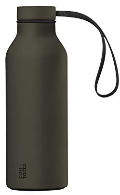 con-tatto Bottle Bottiglia termica con 3 Pareti in Acciaio e Rame - Bevande fredde per 25 ore e calde per 15 ore - Fascia e Tappo Sport Lid inclusi! (Explorer)