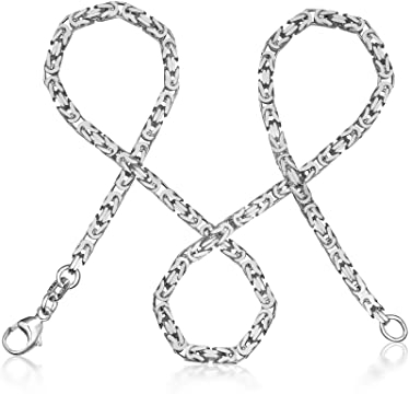 modabilé Königskette Herren Halskette 925 Sterling Silber (90cm 2,8mm breit) Silberkette ohne Anhänger Kurz Ketten Männer, Damen, Silberne Kette Mann