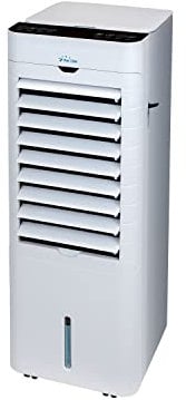 PUR LINE | Climatizador Evaporativo 2 en 1 con Calefactor – Muy Bajo Consumo, Ionizador, Ice Packs, Panel Digital, Temporizador 12h y Mando a Distancia Uso Todo el Año