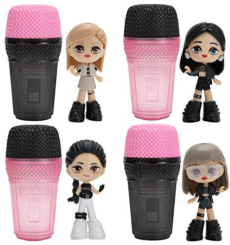Blackpink Micro Pop Stars, Mystery Surprise Lot de 4 poupées Kpop Idol de 7,6 cm – Comprend Lisa, Jennie, Jisoo et Rosé – 1 des 3 styles choisis au hasard – Tenues et accessoires interchangeables