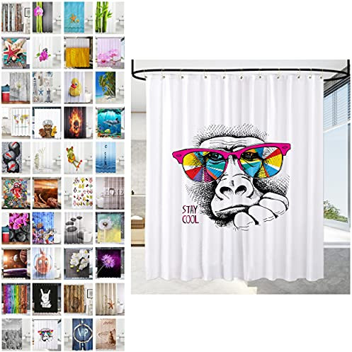 Sanilo Rideau de Douche, Large Choix de Beaux Rideaux de Bain, Haute qualité, 12 Anneaux Inclus, Imperméable, Effet Anti-moisissures (180 x 200 cm, Stay Cool)