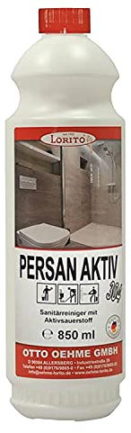 Lorito Persan Aktiv 304 Sanitärreiniger, Kalklöser für Dusche, Toilette, Keramik, 850 ml Reiniger Sanitär, Kalkentferner, Kalkreiniger, Badreiniger