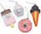 Dadeldo Home Baumkugel -Dessert- 4er-Set Glas 7-10cm bunt Weihnachten Dekoration Baumschmuck
