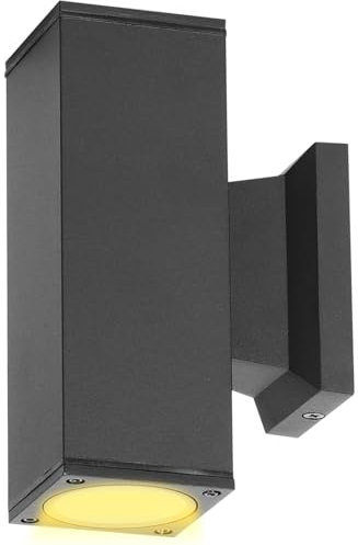 Aigostar LED Wandleuchte GU10 Aluminium Up Down Außenwandleuchte Wasserdicht Außenleuchte Außenlampe Wandspot für Innen und Außen,Schwarz