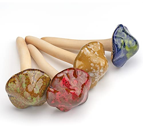 Famgee Keramik-Pilz, Gartendekoration, Keramik, Ornament, Figur für Hof, Feengarten, Rasen-Ornament, Dekoration, Terrasse, Blumentöpfe, Outdoor-Statuen, 11,5 cm hoch, 4 Stück (zufällige Farbe)