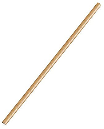 Pailles droites écologiques en papier 20cm diam 6mm, différents coloris et différents conditionnements (Kraft - lot de 250)