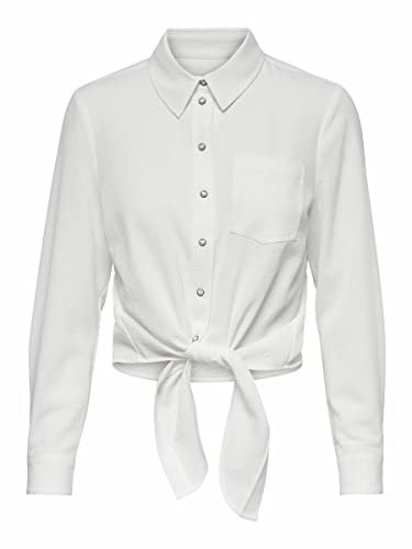 ONLY ONLLECEY LS Knot Shirt Noos WVN Blouse, Cloud Dancer, L Femme