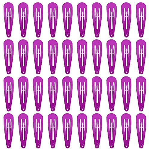 Lot de 40 barrettes à cheveux en métal de 5,1 cm - Accessoires pour cheveux pour filles (violet)